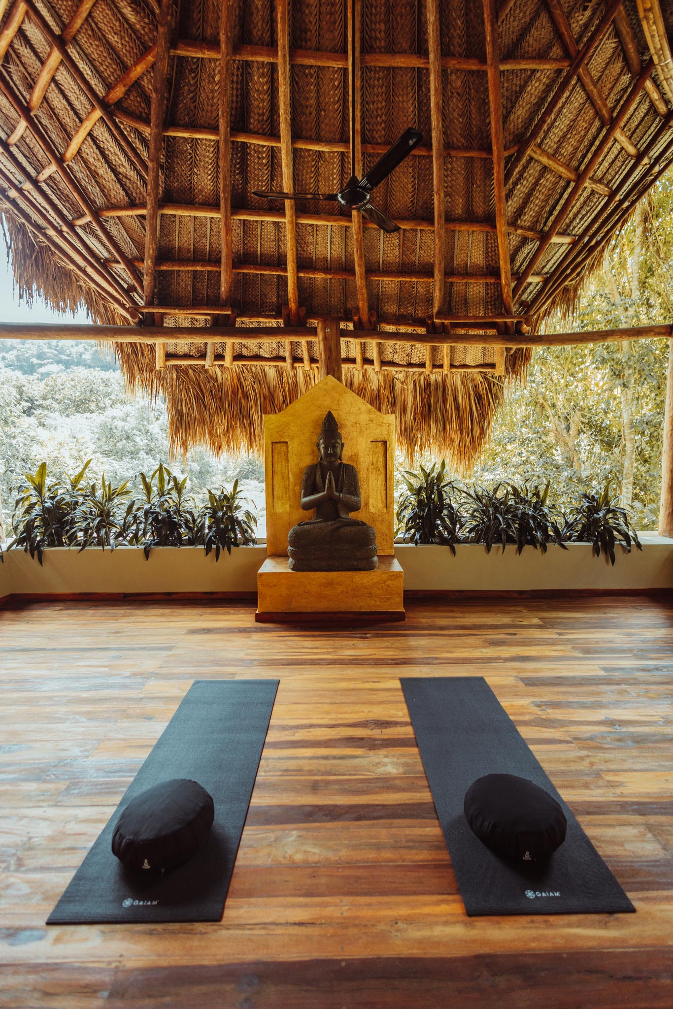 Open wellness studio prepared for a quiet practice