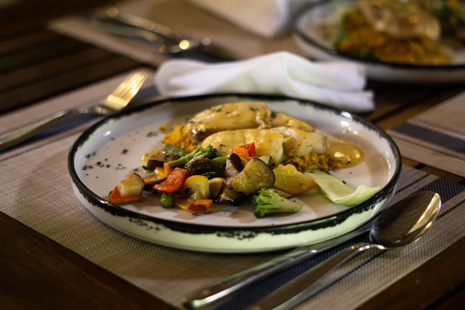 Fresh plated cuisine served at Senda Hotels